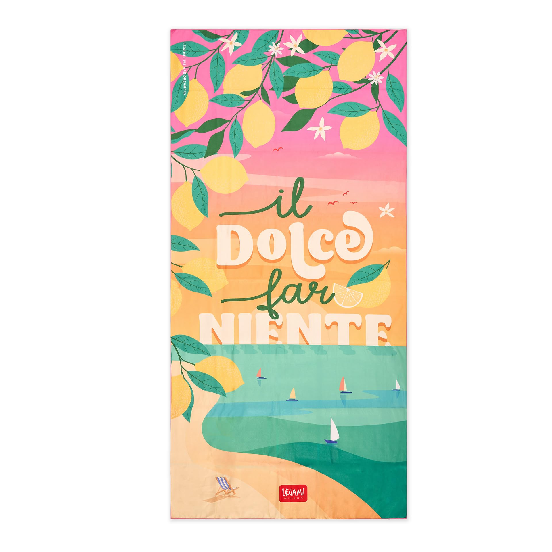 Legami - Lightweight Beach Towel, Microfibre Beach Towel, Compact Beach Towel, Sandproof, Quick Drying, Ultra Absorbent, Space Saving Towel, 85 x 180 cm