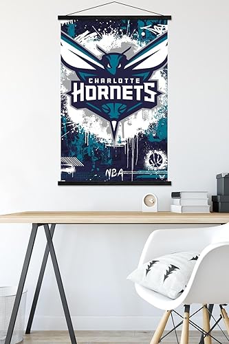 Miniatura 5 de Trends International NBA Charlotte Hornets - Maximalist Logo 23 Wall Poster with Magnetic Frame