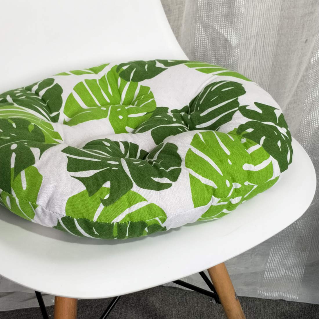 Vctops Bohemian Soft Round Chair Pad Garden Patio Home Kitchen Office Seat  Cushion Leaf Diameter 20