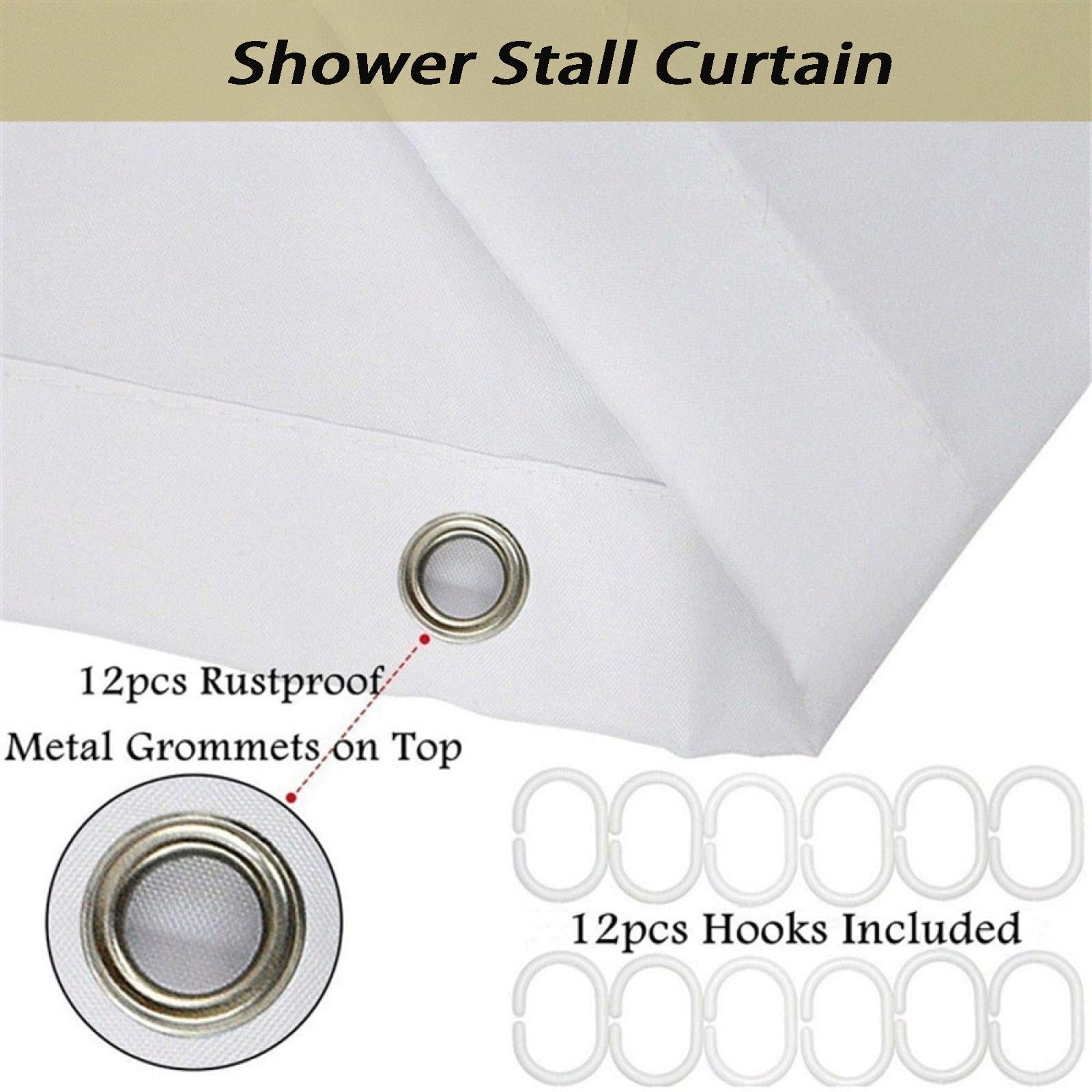 Tenda da doccia floreale con margherite bianche, decorazione per il bagno in stile country, con 12 ganci, 140 x 230 cm, elegante accessorio da bagno impermeabile, design floreale per la casa