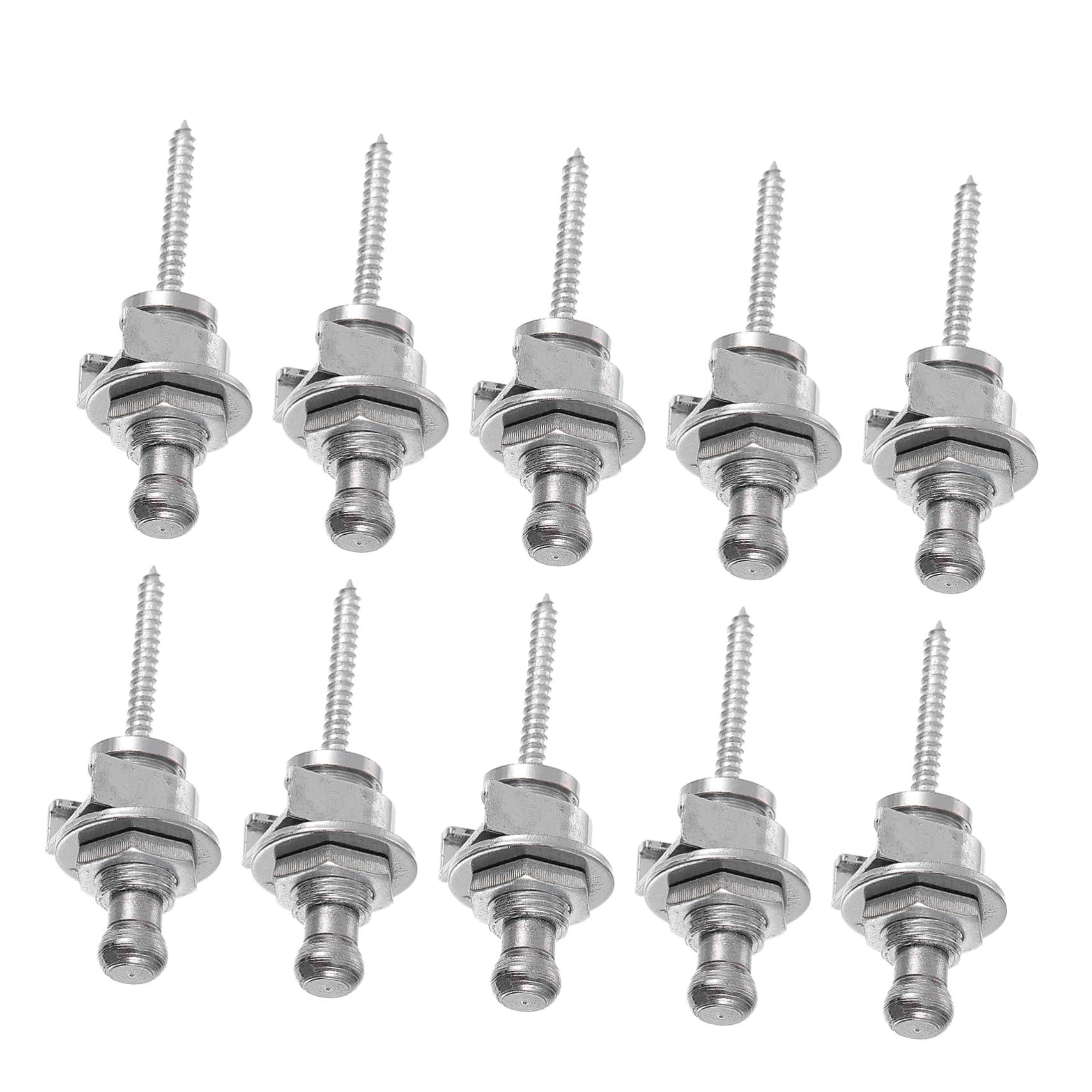 FUNOMOCYA Guitar Belt Button Guitar Fixator 10pcs Silver Quick Release Anti-slip