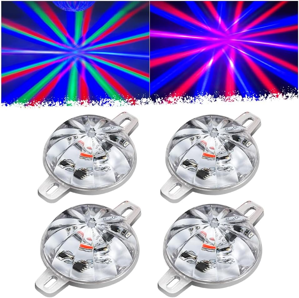 Mini Watermelon Lights LED Side Marker Turn Signal Lights,4pcs RGB Color Strobe LED Chassis Lights for semi Truck Trailer, 12-24V Waterproof Motorcycle Car Underglow Kit