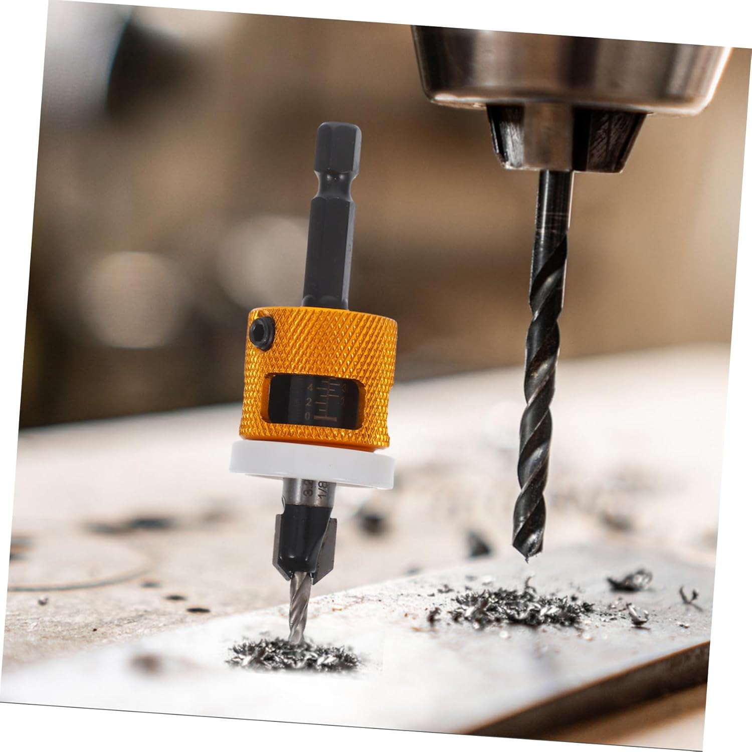 Mobestech Precision Countersink Drill Bits for Woodworking Countersink Bit Set Depth Stop for Accurate Screw