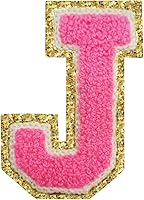 Vista 45 de SPRT - Parches de letras de chenilla universitaria con purpurina, parche de letras blancas para planchar con letras del alfabeto para disfraz