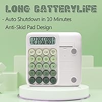 Vista 2 de Calculadora con Interruptor Mecánico, 10 Dígitos, Gran Pantalla LCD, Púrpura, Botones Grandes, Estética Gradiente Verde