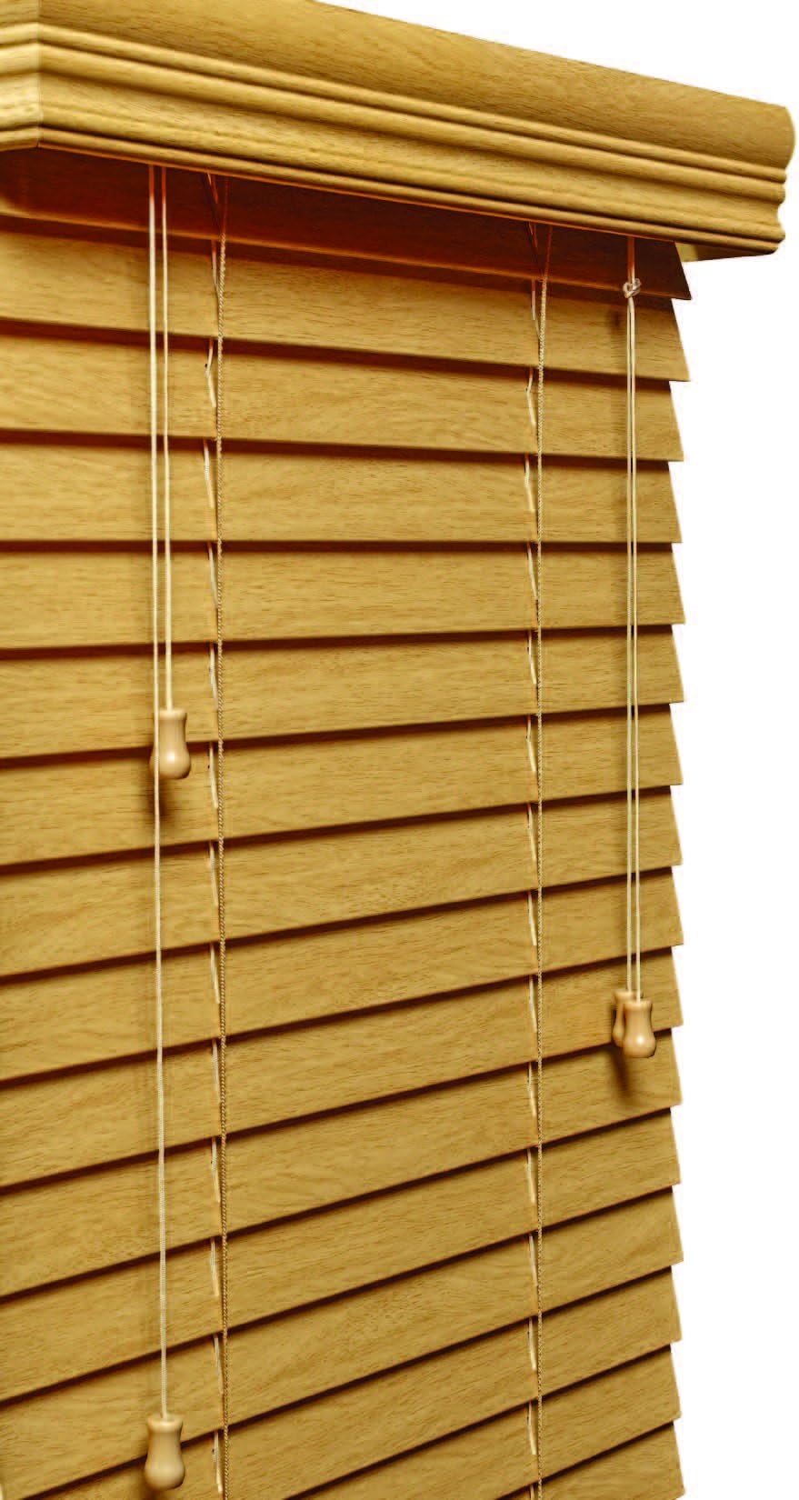 LOTUS & WINDOWARE 2" Faux Wood Blinds, 34" x 48", Natural