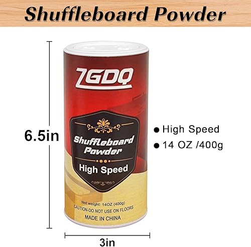 Miniatura 8 de Shuffleboard Sand Wax, juego de polvo de tejo de alta velocidad, juego de 2 latas de sal de tejo con mini cepillo