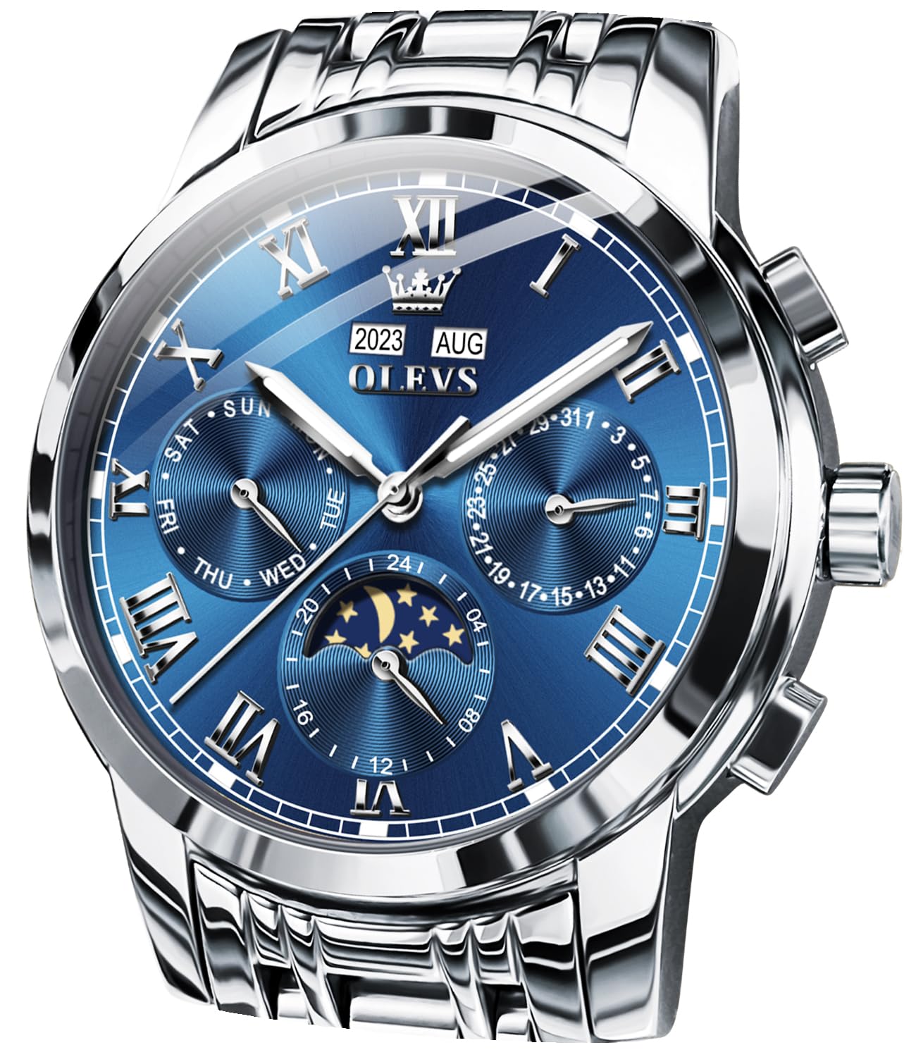 OLEVS Mens Automatic Watches Self Winding Mechanical Luxury Dress Stainless Steel Waterproof Wrist Watches for Men