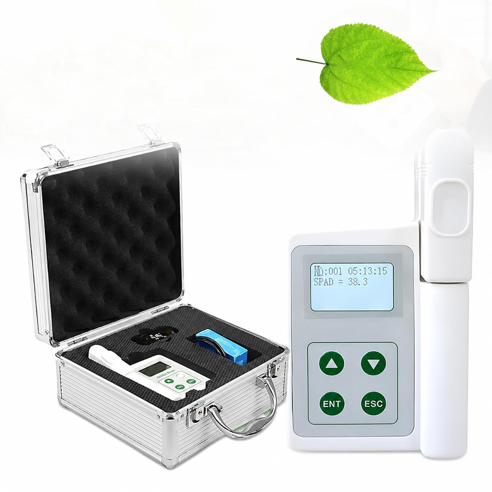 Misuratore di clorofilla, Tester di nutrienti vegetali ad Alta precisione, misuratore Non distruttivo dello Stato dell'azoto SPAD con Temperatura fogliare, umidità, Test <5s, per Agricoltura