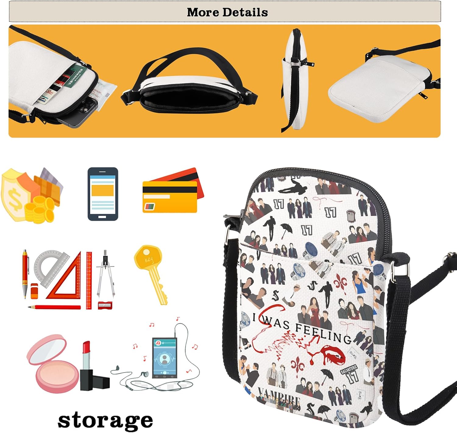 CMNIM Horror Movie Gift TV Show Character Mini Crossbody Bag I Feeling Shoulder Bag for Bro Fan - Image 7