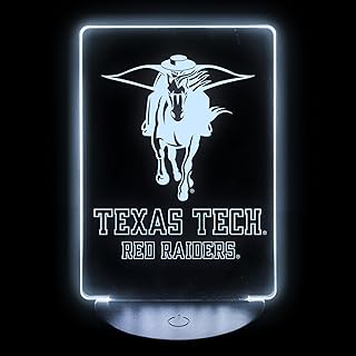 Texas Tech Red Raiders Acrylic LED Night Light with Remote and USB Plug in Officially Licensed Single
