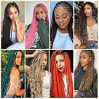 Vista 6 de Cabello trenzado rosa preestirado, fácil de trenzar, textura Yaki, pelo sintético profesional trenzado de 26 pulgadas, ajuste de agua caliente