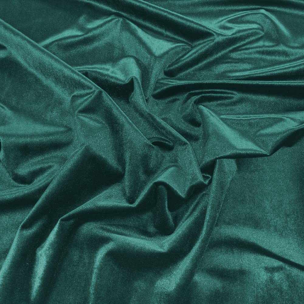 Glamour Secrets Ltd Green Upholstery Fabric - French Velvet - Curtain Cushion Fabric Material - Turquoise