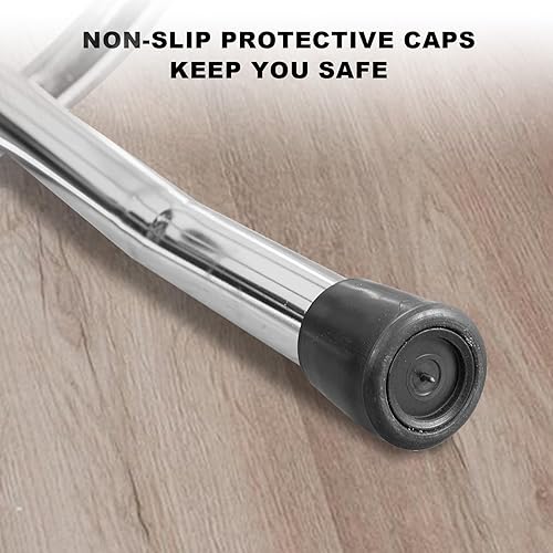 Miniatura 8 de Torin ATRP6185B-1 Taburete giratorio de bar asiento acolchado para garajetienda con patas cromadas, negro