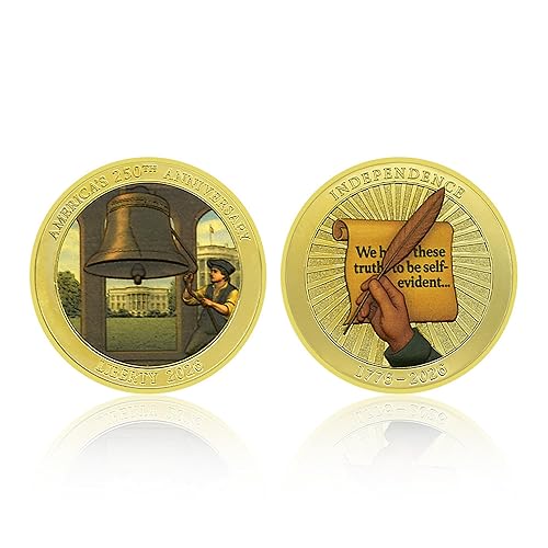 USA 250th Anniversary Challenge Coin (1776-2026) – 1.57" Gold-Plated Double-Sided