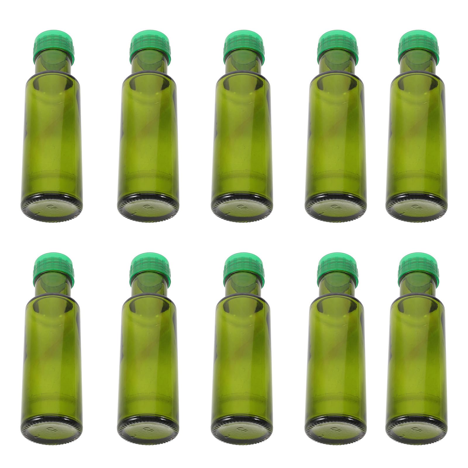 jojofuny Olivenölflasche 100ml Rund aus Glas mit Deckel, 10 Stück Pack | Auslaufsicher Verschlossen, 3 Oz Füllmenge, für Reise und Küchenordnung
