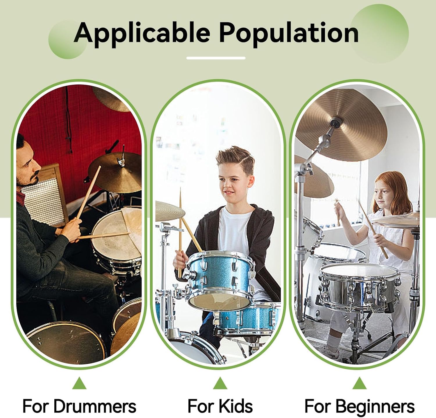 12 Pairs Drum Sticks, Classic Maple Wood Oval Wood Tip Drumsticks for Adults Youth and Beginners for Jazz Drums Electronic Drums Musical Instrument Percussion (5A)