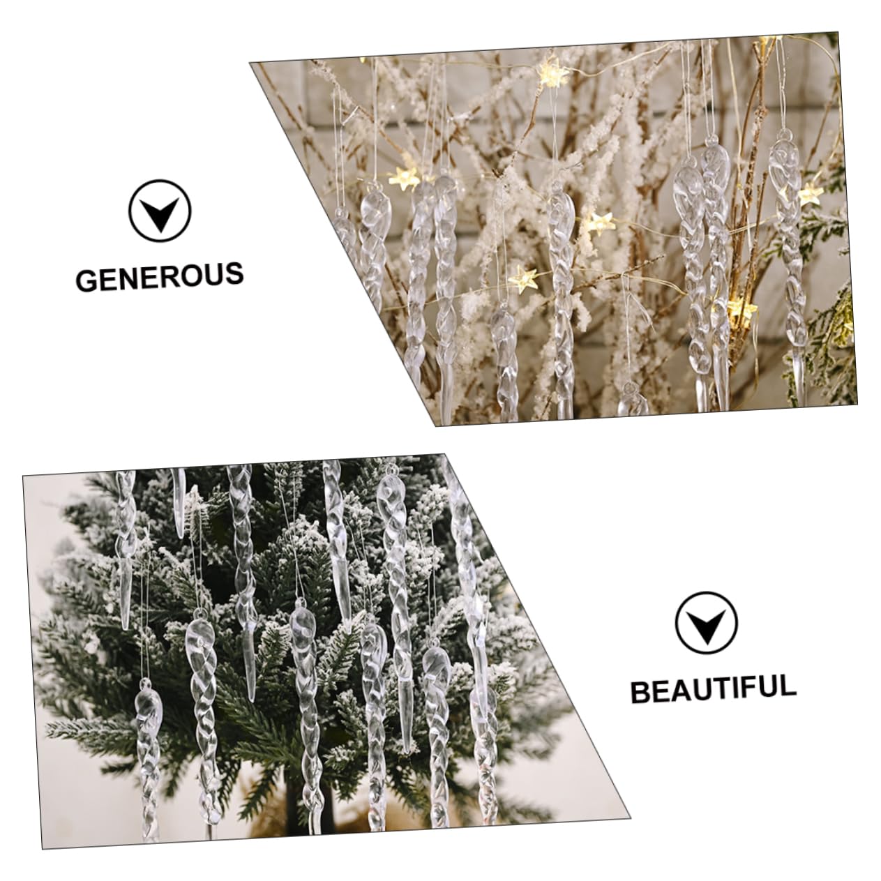 PRETYZOOM Zapfen Weihnachtsbaum 144 Stück Dekorative Eiszapfen Für Weihnachten Zum Aufhängen Anhänger Weihnachts Eiszapfen Ornamente Eiszapfen Tropfen Ornamente Weihnachts Hängedekoration