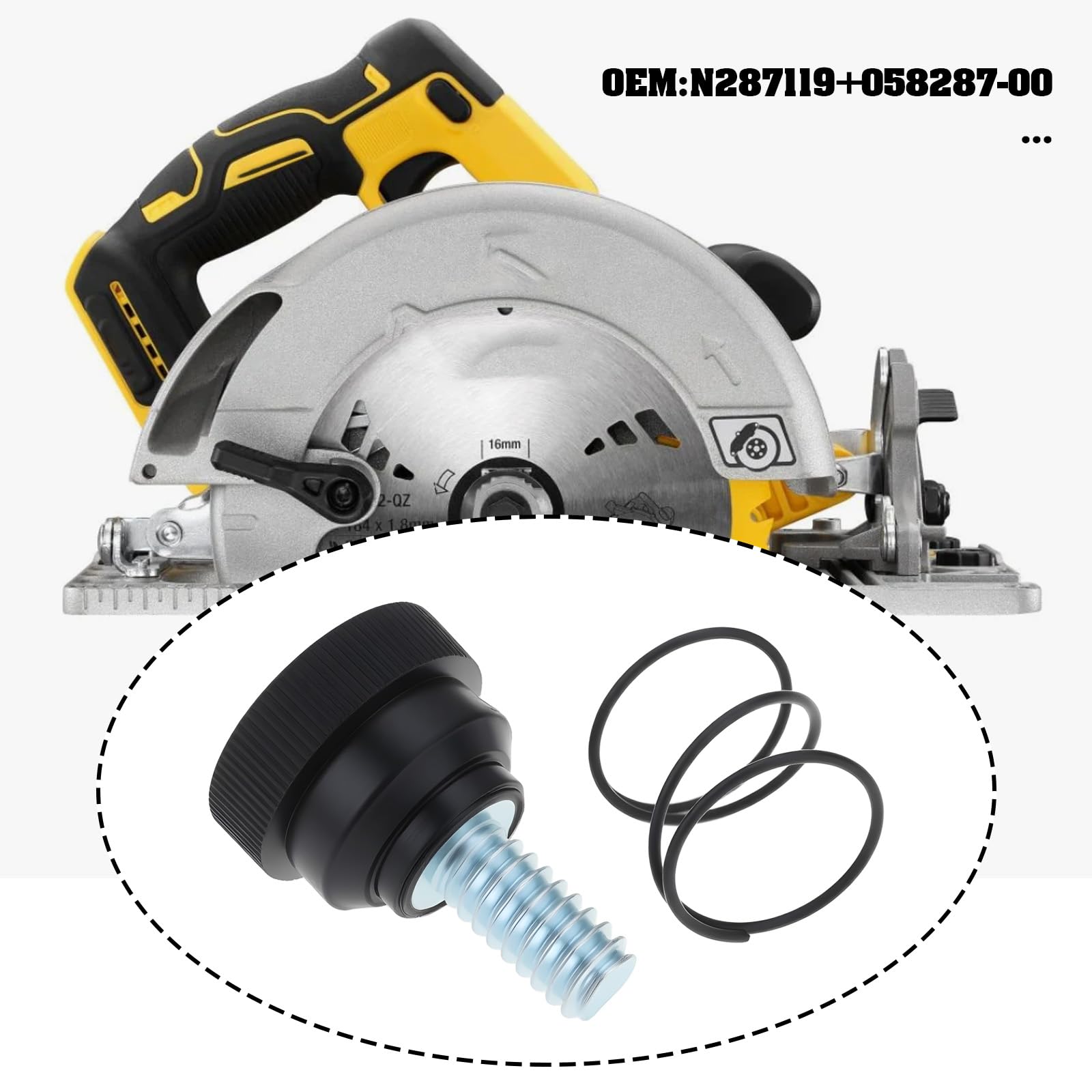 Briny River 2Pcs Circular Saws Fence Bolt with Spring N287119+058287-00 Compatible with DEWALT DCS570 DCS572 DCS575 DCS576 - Image 2