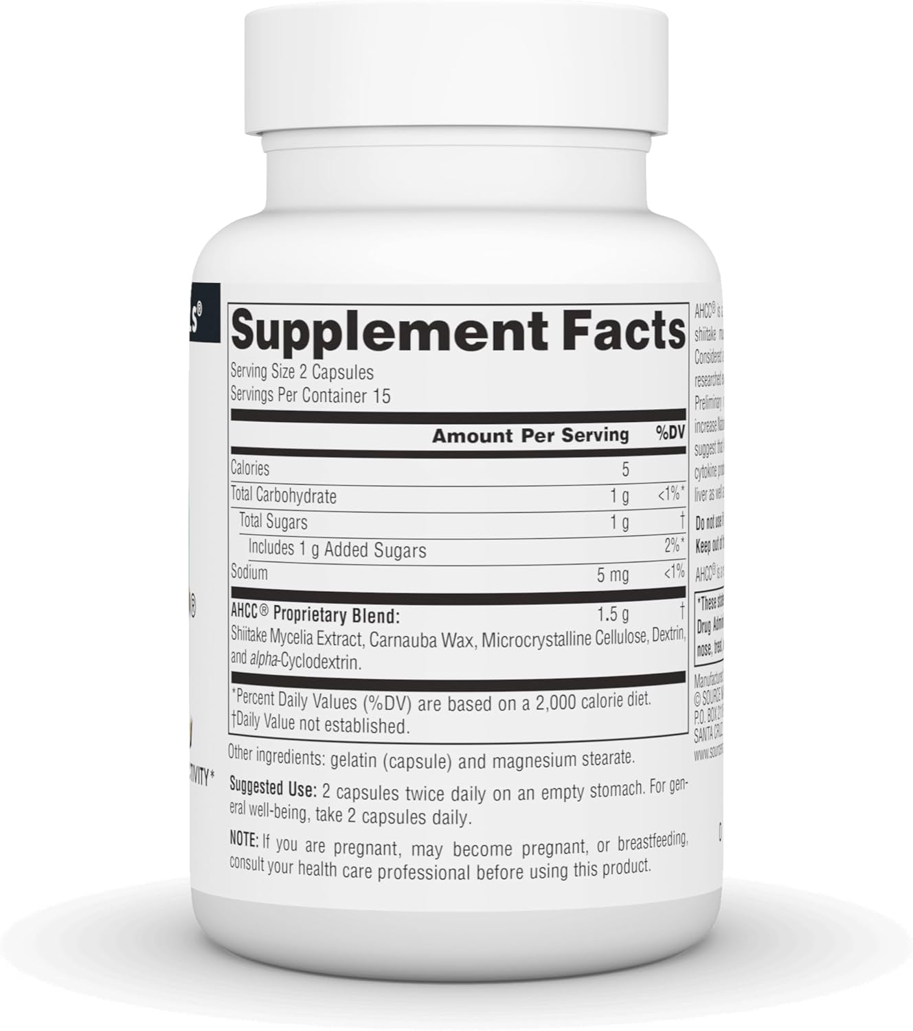 Source Naturals AHCC 750 mg Increases Natural Killer Cell Activity* - 750 mg - 30 Capsules