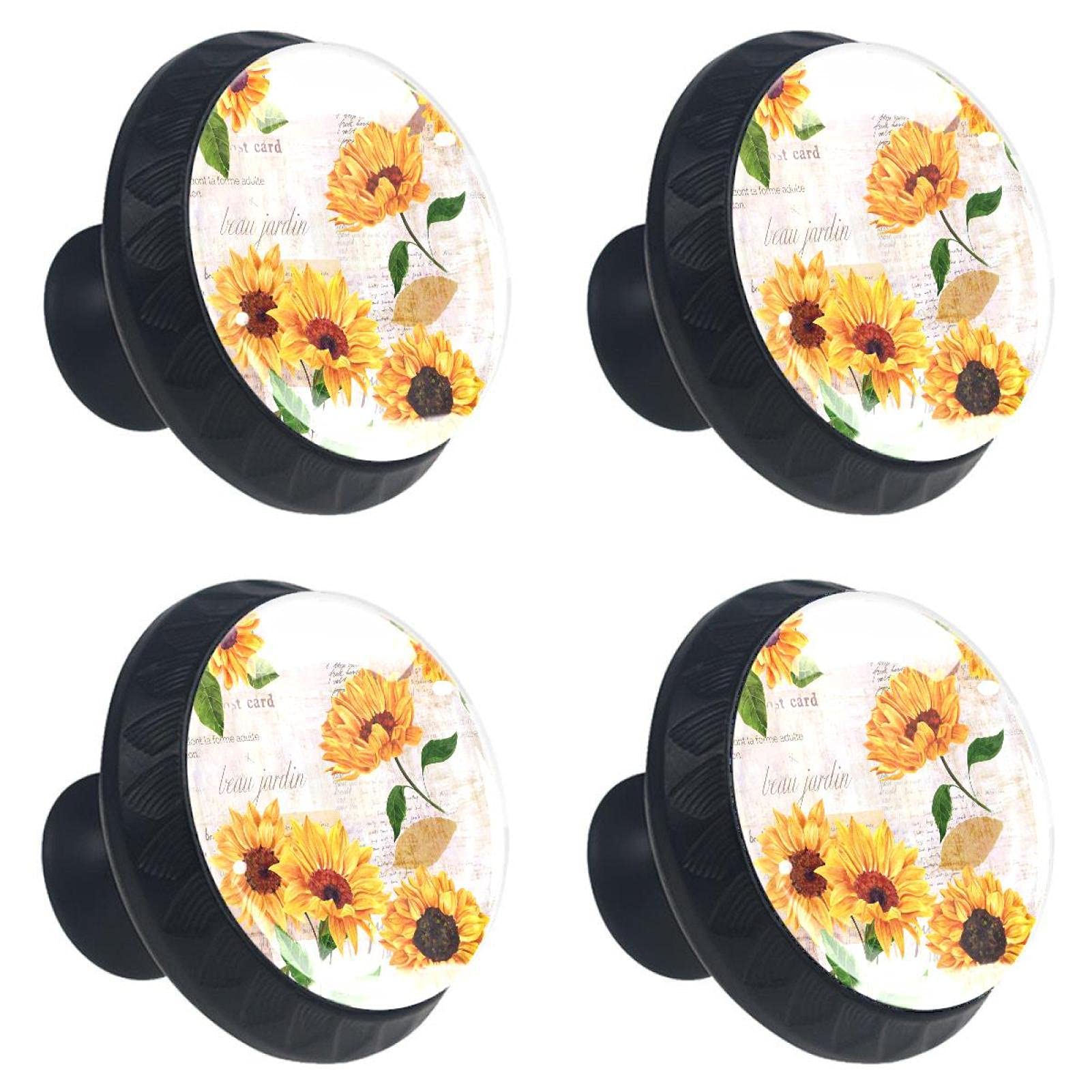 Lot de 4 boutons en cristal 30 mm pour relooker un tiroir ancien