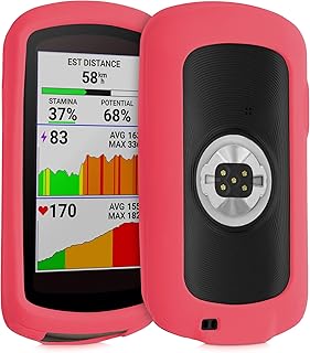 kwmobile Silicone Case Compatible with Garmin Edge 1040/1040 Solar - Case Soft Bike GPS Protector Bumper - Red