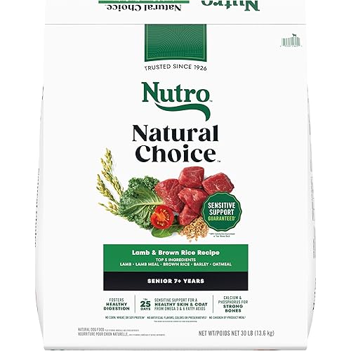 Nutro Natural Choice Senior Dog Food, Lamb & Brown Rice Recipe, 30 lb. Bag
