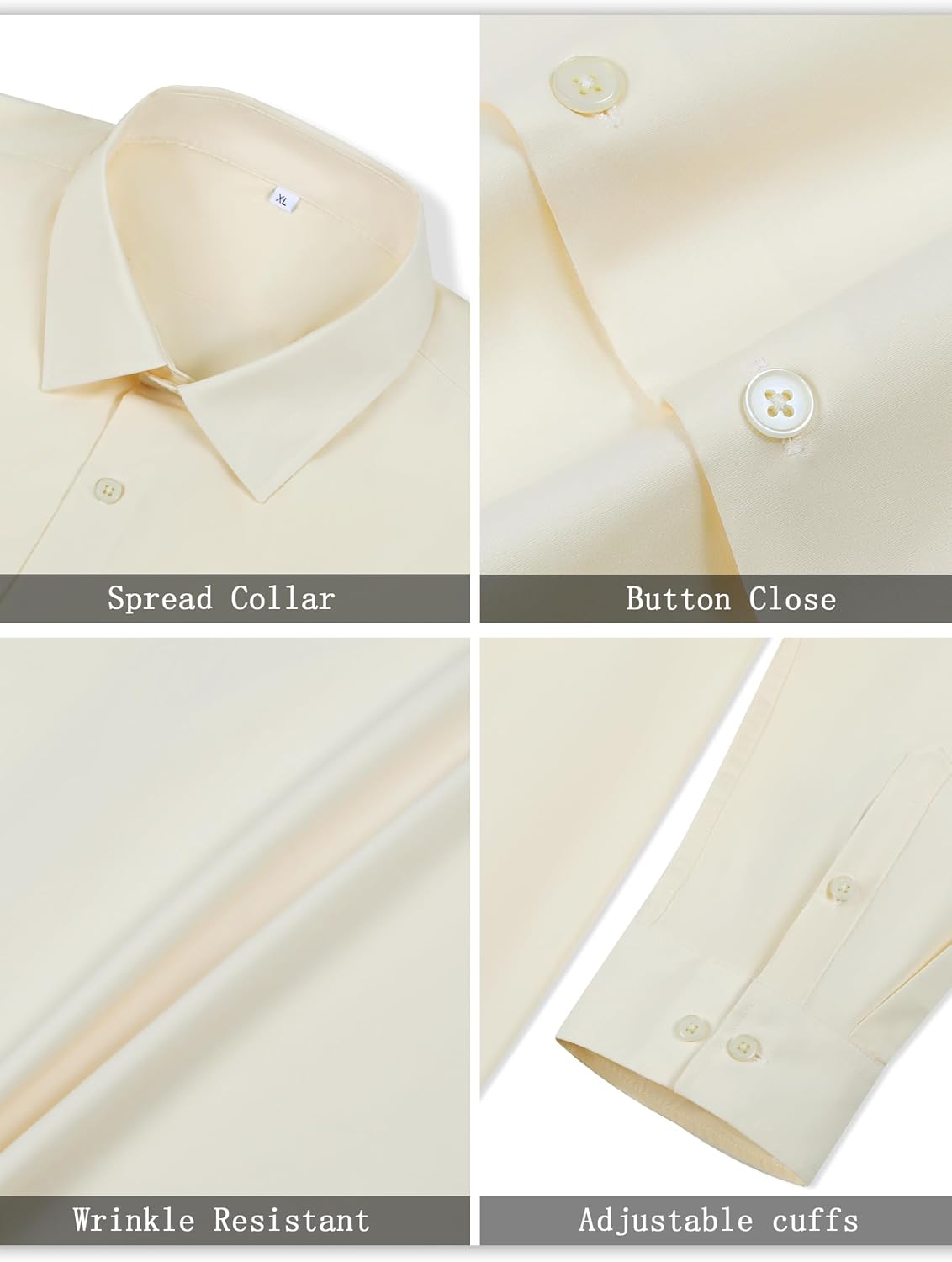 BBIBBI Mens Dress Shirts for Men Long Sleeve Wrinkle Free Button Down Shirt Formal Business Casual Shirts image 4