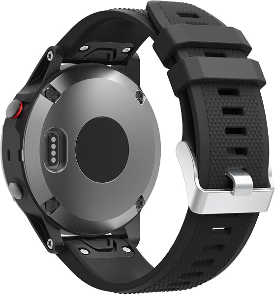 TOPsic Bracelet Fenix 5/Fenix 5 Plus, Bracelet de Montre 22mm Bande Remplacement en Silicone pour Fenix 5/5 Plus/Fenix 6/6 Pro/Fenix 7/Fenix 7 Solar/Approach S60/Quatix 5/Forerunner 935/945/Instinct - 2