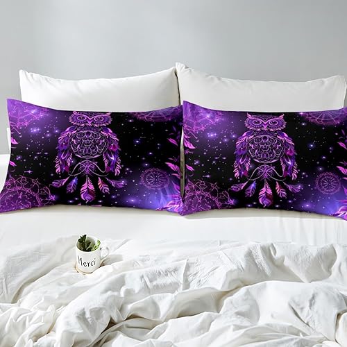 Miniatura 25 de Feelyou Juego de funda de edredón con estampado floral en 3D para niñas y niñas, elegante, con estampado floral morado, romántico, con purpurina
