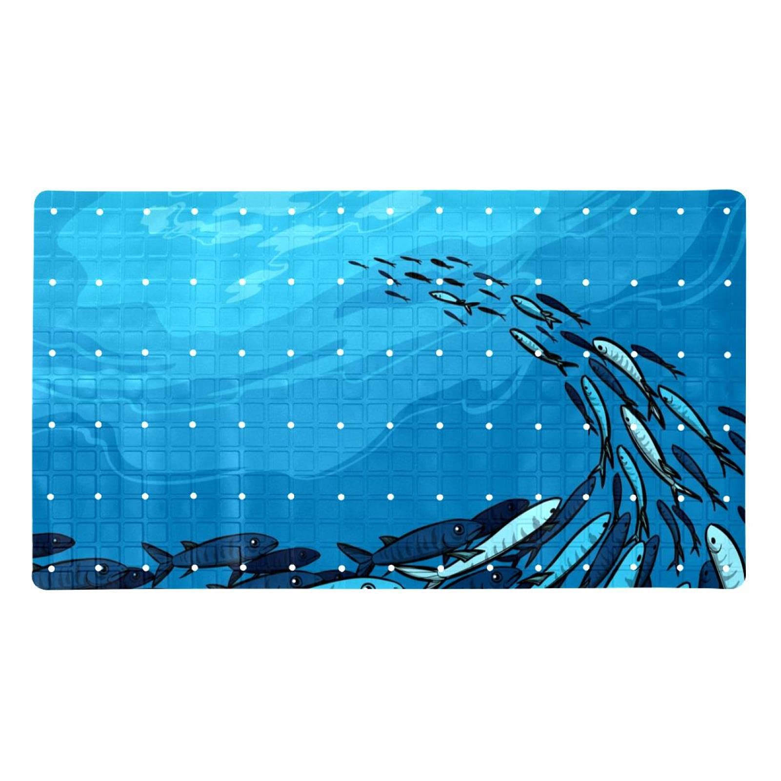 Alfombrillas antideslizantes para bañera infantiles con ventosas azul mar