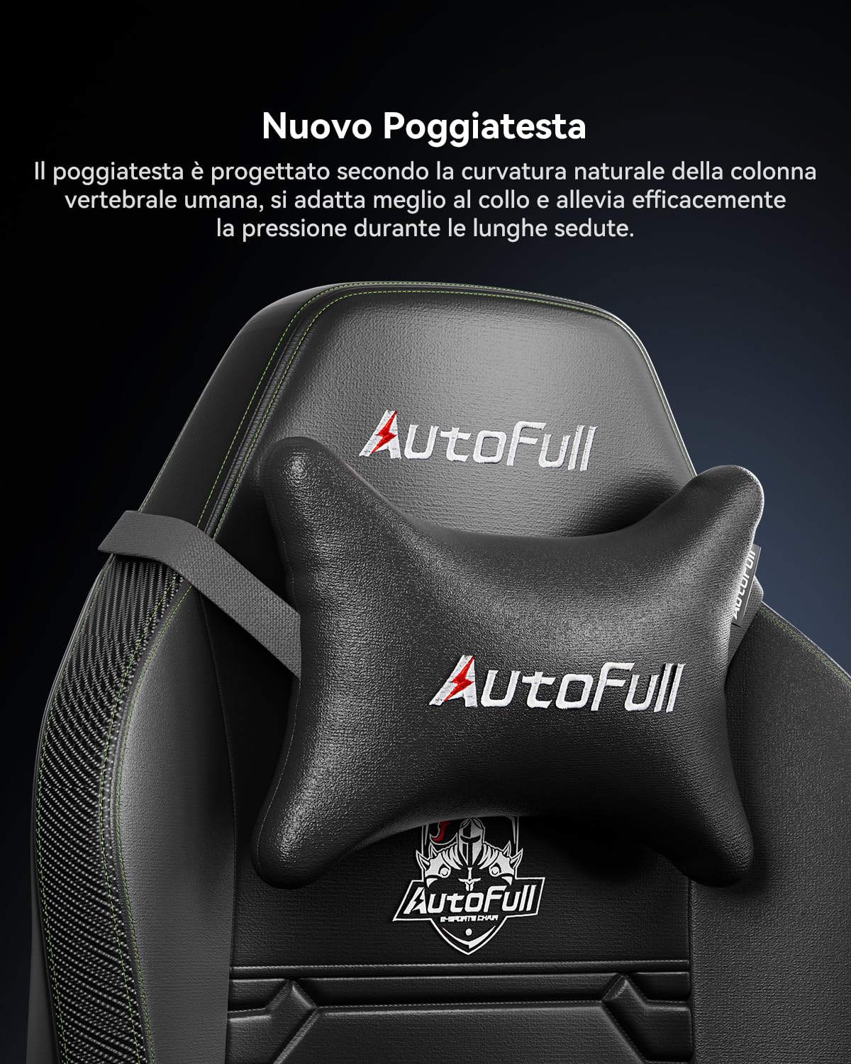 AutoFull C3 Sedia Gaming, Ergonomica Sedia da Gaming con Schienale Regolabile 155°, Supporto Lombare Ergo 3D, Poggiapiedi, Pelle PU - Design in Stile Racing (Nero)