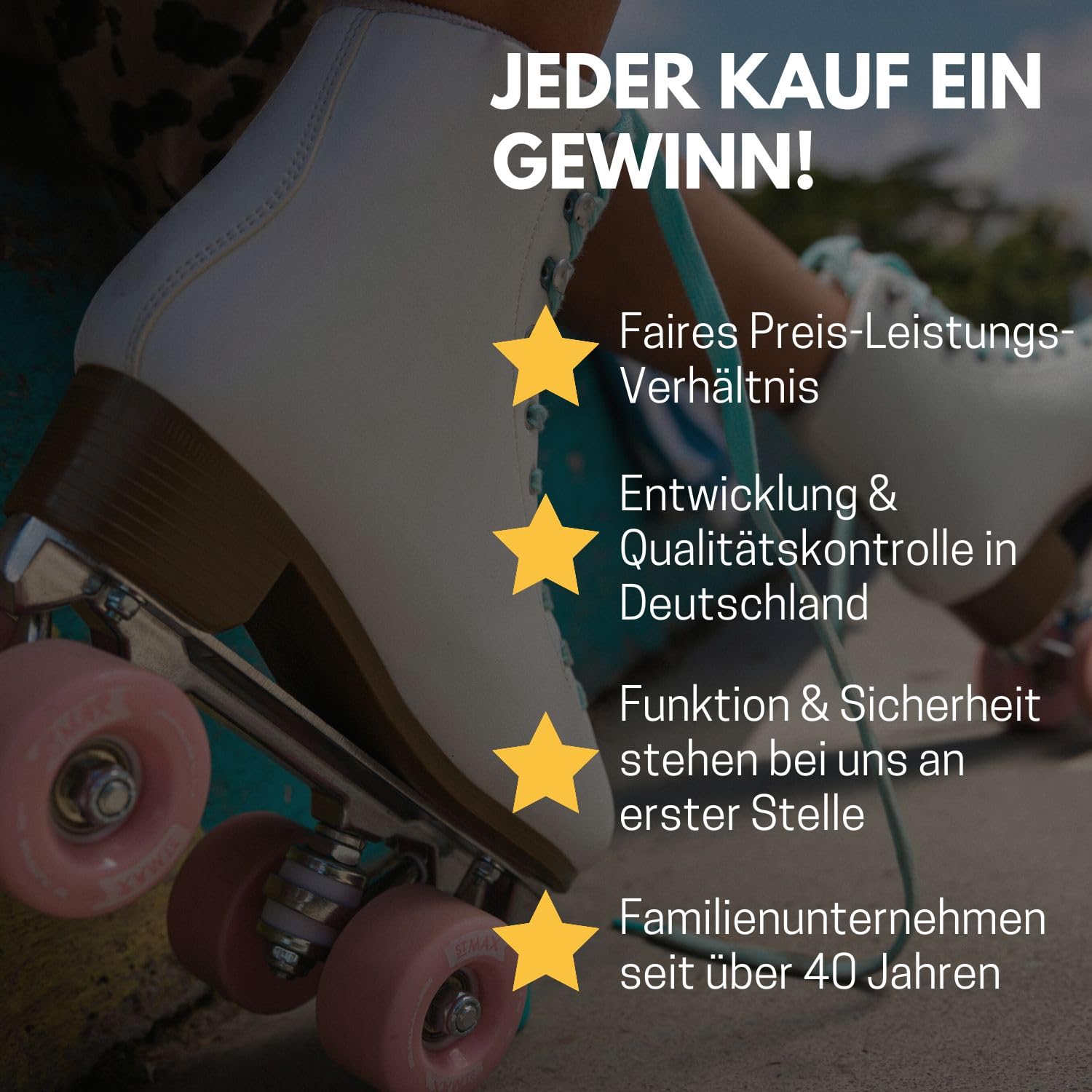 Best Sporting Inline Skates Erwachsene & Jugendliche I Rollschuhe Erwachsene I Breitenverstellung bis 6 mm I robuste Inliner mit Bremse I schwarz I Rollerskates Schuhe I Inliner mit 4 Rollen