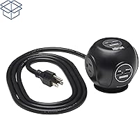 Vista 40 de Tripp Lite TLP66USB - Torre protectora de sobretensiones con puertos USB, 1200 julios, 5 tomas, 3 puertos USB, cable de extensión trenzado