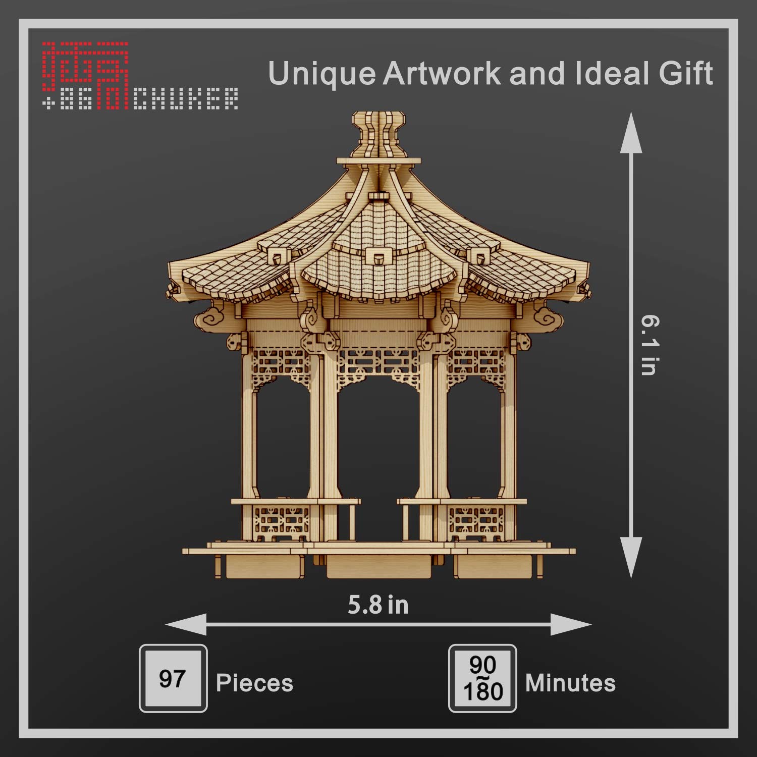 scale 125 ancient Chinese architecture model kit mortise and tenon