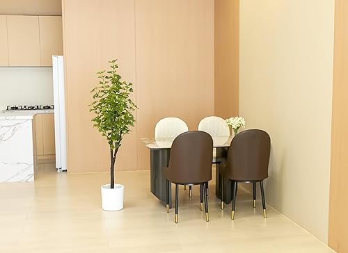 Miniatura 5 de FUBODUN 5.2 pies de alto, árbol de ginkgo sintético para interiores, árbol de seda para decoración del hogar, oficina, sala de estar
