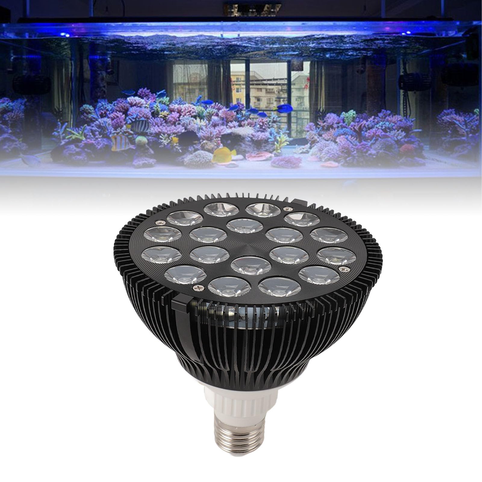 Spectre Complet à Spectre Complet LED Aquarium Light 18PCS CHIPS LED pour Plantes Aquatiques Marins avec Socket E26 E27