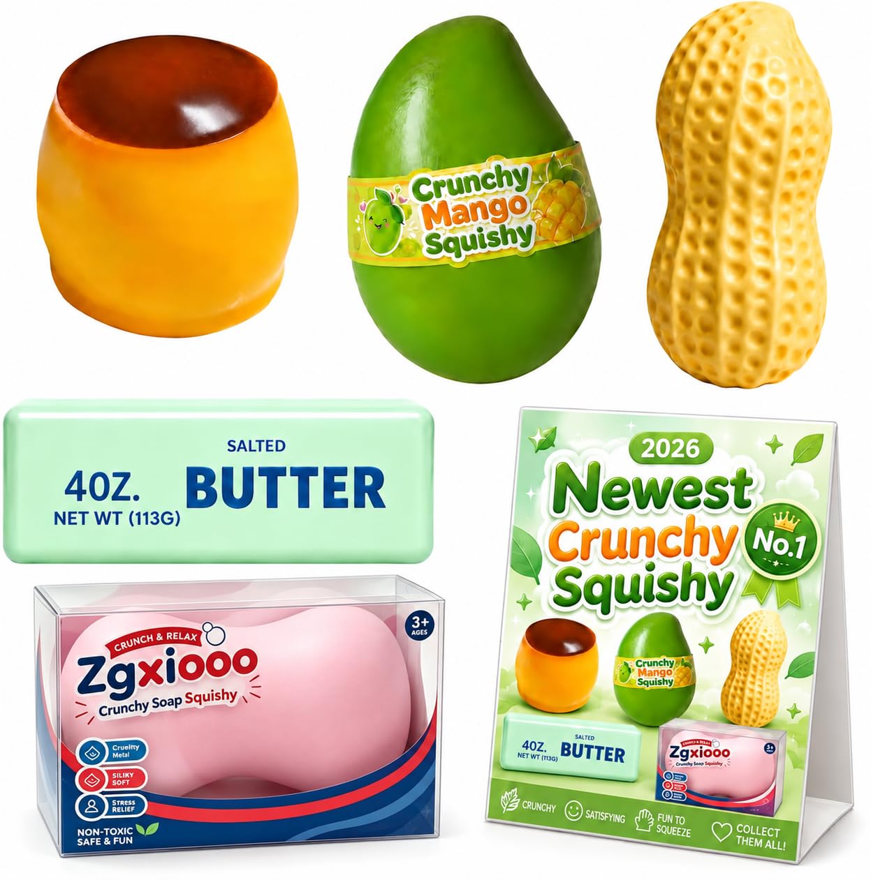 Crunchy Squishy Toy, Squeezable Sensory Fidget Ball