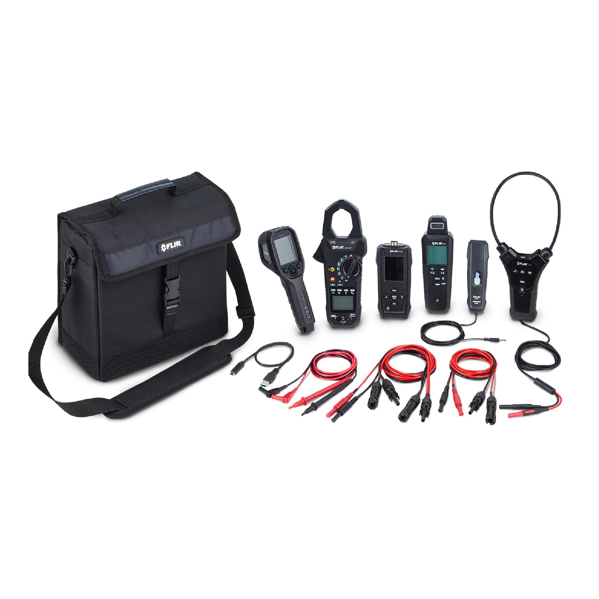 FLIR PV-​KIT-​2, Kit professionale per la risoluzione dei problemi di impianti solari fotovoltaici - Include pinza amperometrica, misuratore di irraggiamento e temperatura, e termocamera