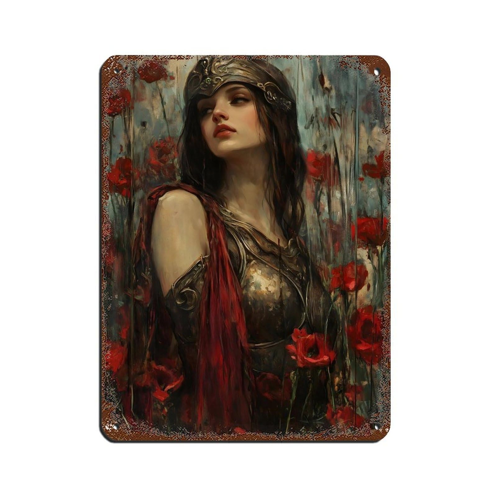 Athena Goddess Retro Poster Metal Tin Sign Chic Art Retro Iron Painting Bar People Cave Cafe Family Garage Poster Wall Decoration 12x16inch(30x40cm)