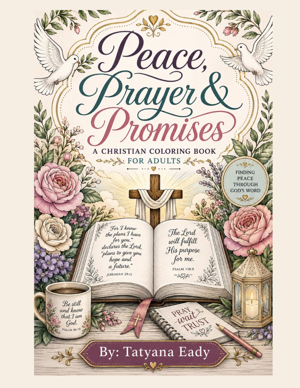 Peace, Prayer & Promises: A Christian Coloring Book for Adults