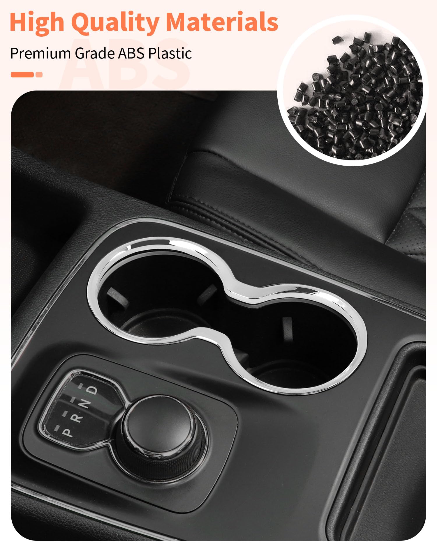 Carbon Fiber Cup Holder Trim For Jeep Grand Cherokee 2011-2021 - Easy Stick-On Cover 9 thumbnail image