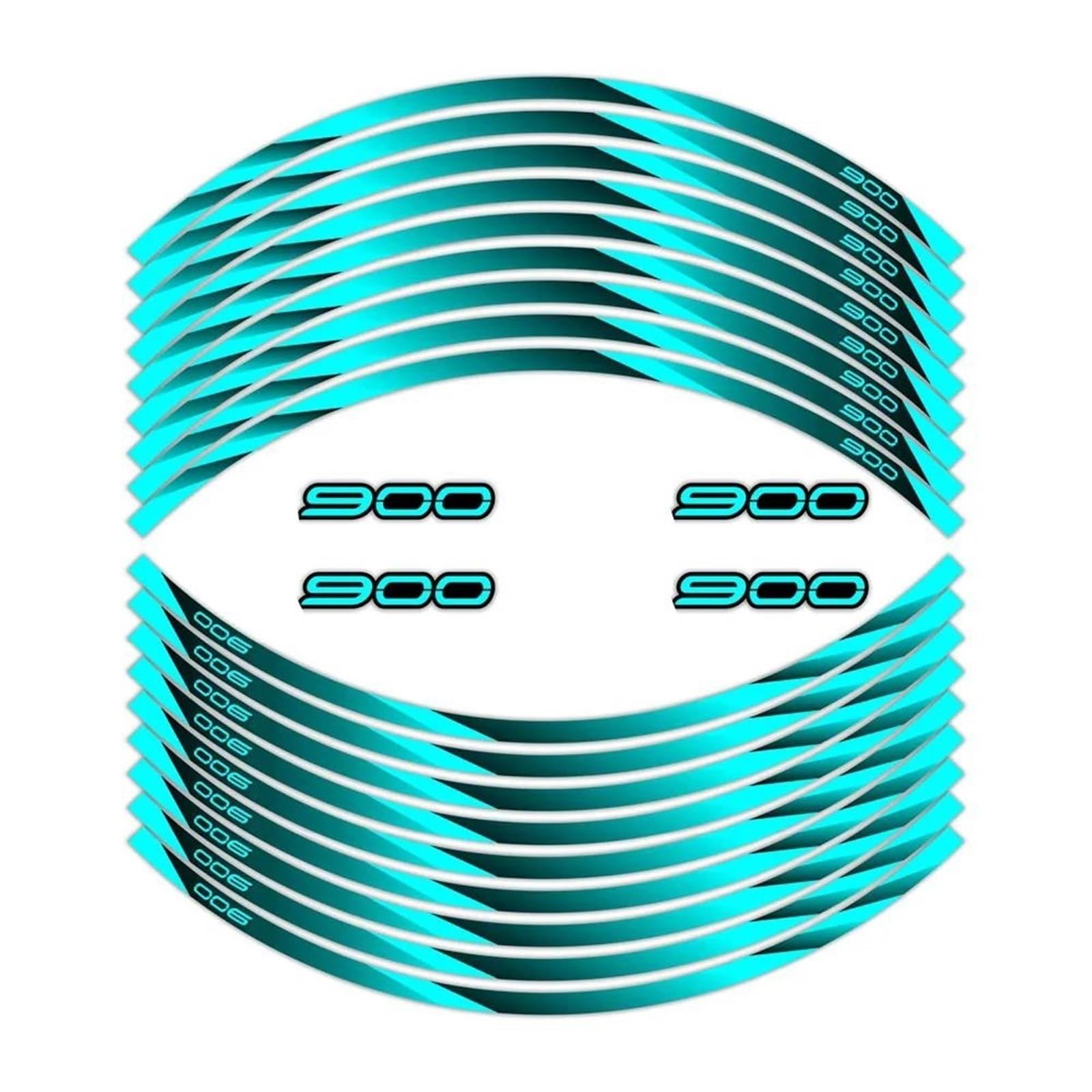 Motorcycle Stickers Reflective Wheel Decals Rims for Kawasaki for Ninja Z900 ZR900 Z1000 Z100SX(Style 12)