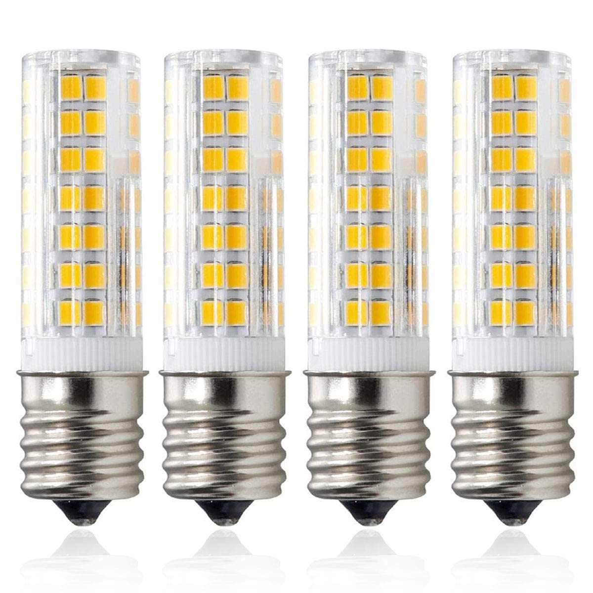 HXWY E17 LED Bulb for Microwave Oven Over Stove Appliance, 6W Warm White (60W Halogen Bulbs Equivalent), 110-120V, Intermediate Base, Dimmable, Pack of 4
