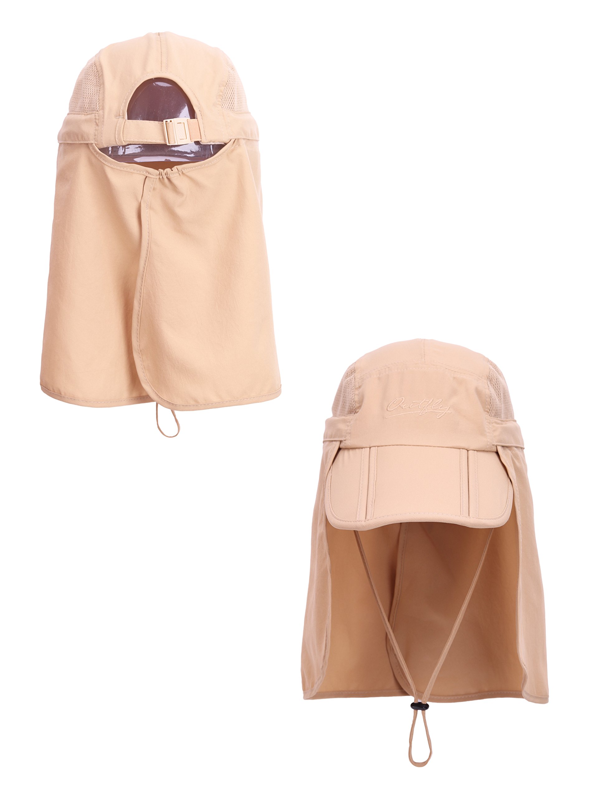 Unisex Safari Cap z bardzo długą ochroną karku, ochrona przed promieniowaniem UV, składana czapka baseballowa na kemping, do aktywności na świeżym powietrzu, dla obwodu głowy 50-54 56-60