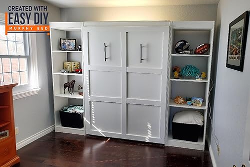 Miniatura 24 de Murphy - Kit de herrajes para cama de tamaño individual, cama plegable de pared para habitación de invitados, fácil de construir, fabricado en