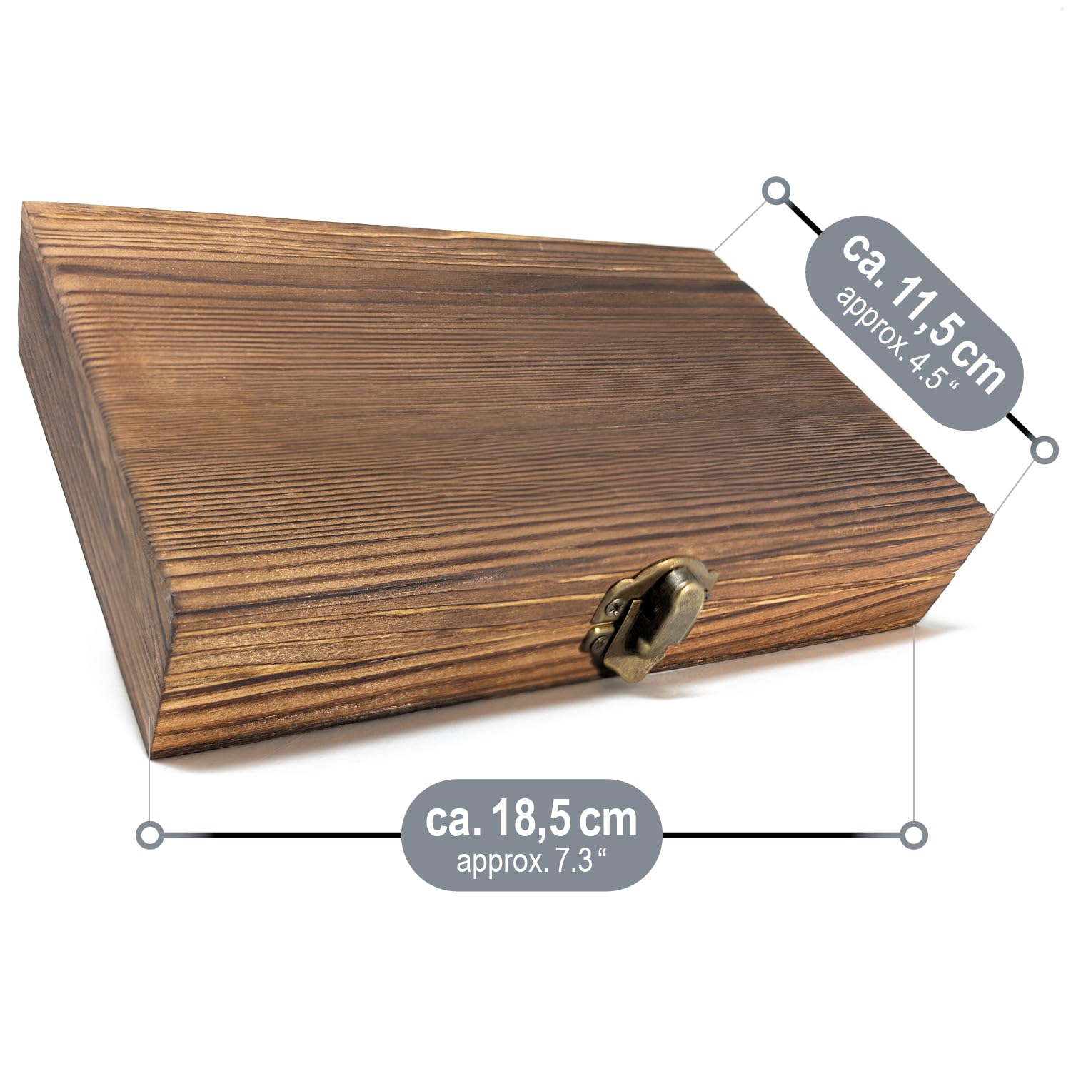 COM-FOUR® Juego de Regalo de Piedras para Whisky - 8X Cubitos de Hielo de Acero Inoxidable (2,7 cm) con Pinzas y Bolsa de Acero Inoxidable (08 Piezas con Caja de Regalo)