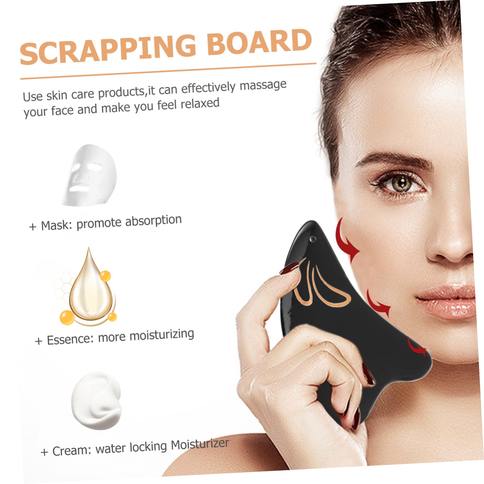 Healvian 5piezas Gua Sha De Cuerno De Búfalo Para Masaje Facial y Corporal Herramienta De Relajación Muscular Accesorio De Bienestar Para Hogar Compacto y Fácil De Usar