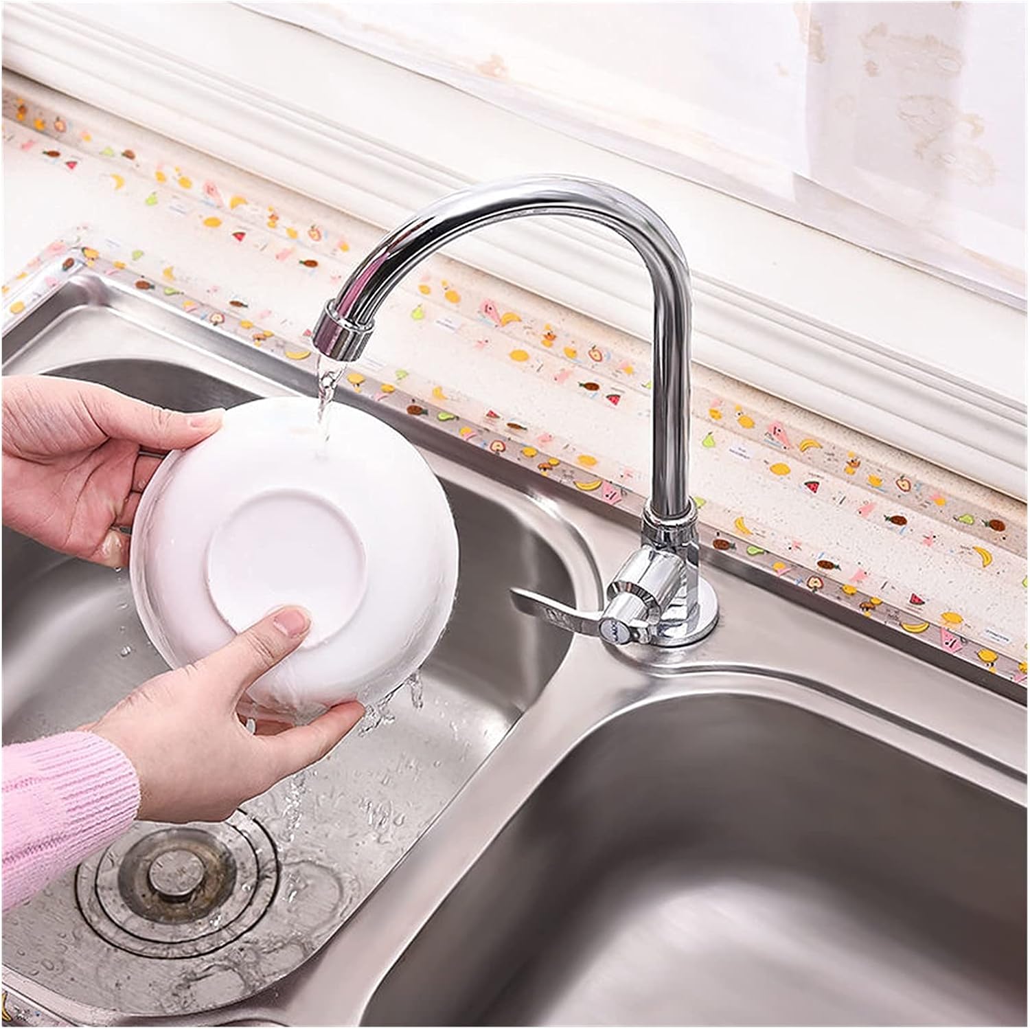 Waterproof Wall Sticker Sealing Tape- Wall Sealing Tape Caulk Strip fit for Kitchen Bathroom Countertop Toilet Gap PVC Self-Adhesive Seam Masking Tape (Color : Silver)
