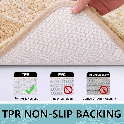 Miniatura 5 de Arotive - Tapetes de baño de microfibra, peludos, suaves, absorbentes, antideslizantes, gruesos, afelpados, se pueden lavar a máquina y secar en